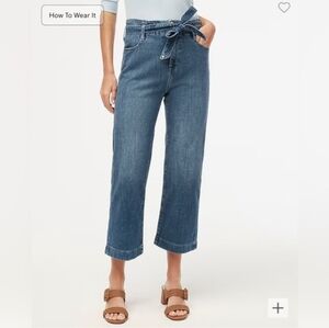 J. CREW WIDE LEG CROP PAPER BAG DENIM TROUSER JEANS SIZE 29